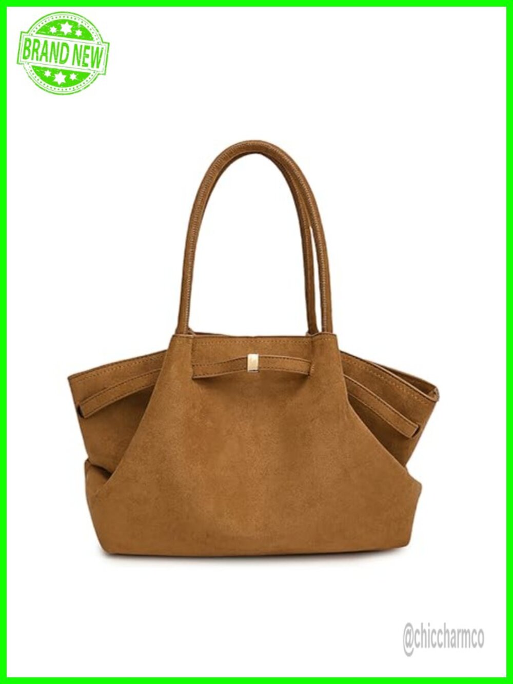 Faux Suede Tote Bag for Women Vintage Shoulder Hobo Handbag Purse